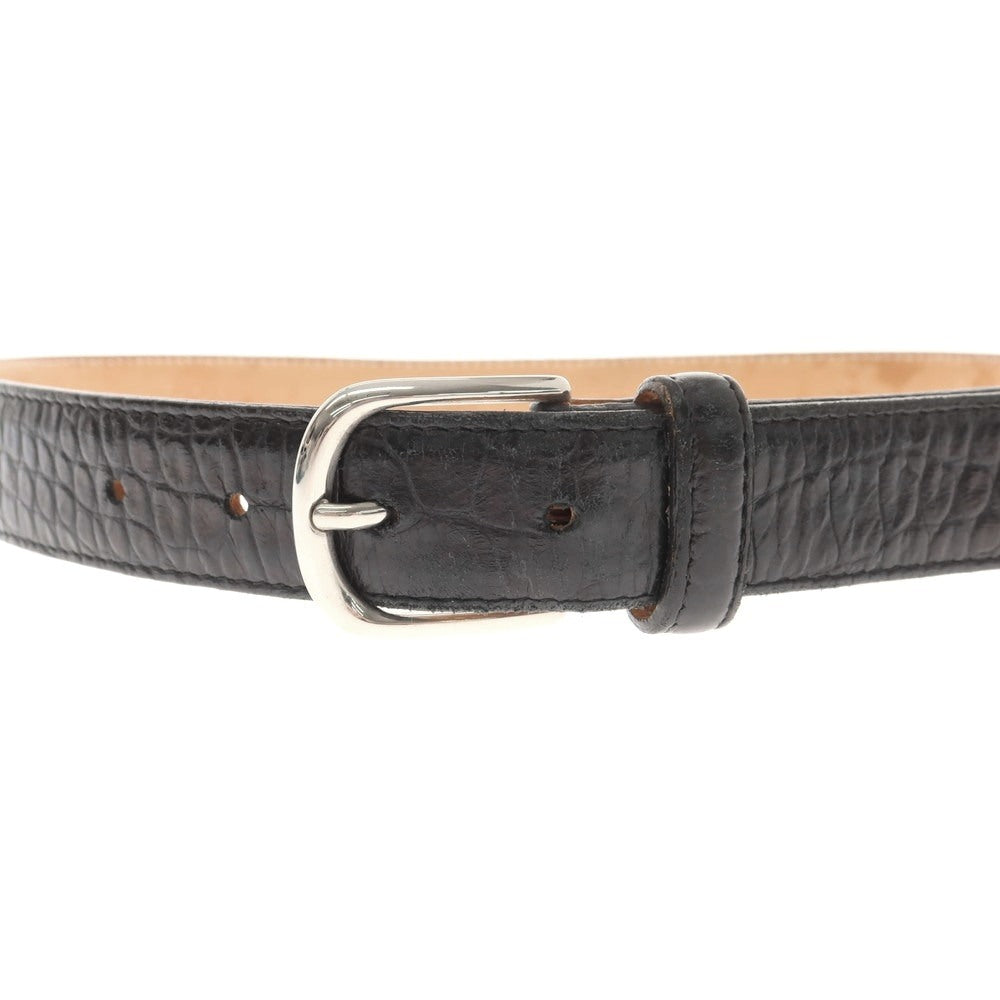 【中古】サドラーズ Saddlers クロコ型押しレザー ベルト ブラック【 80 】【 状態ランクC 】【 メンズ 】