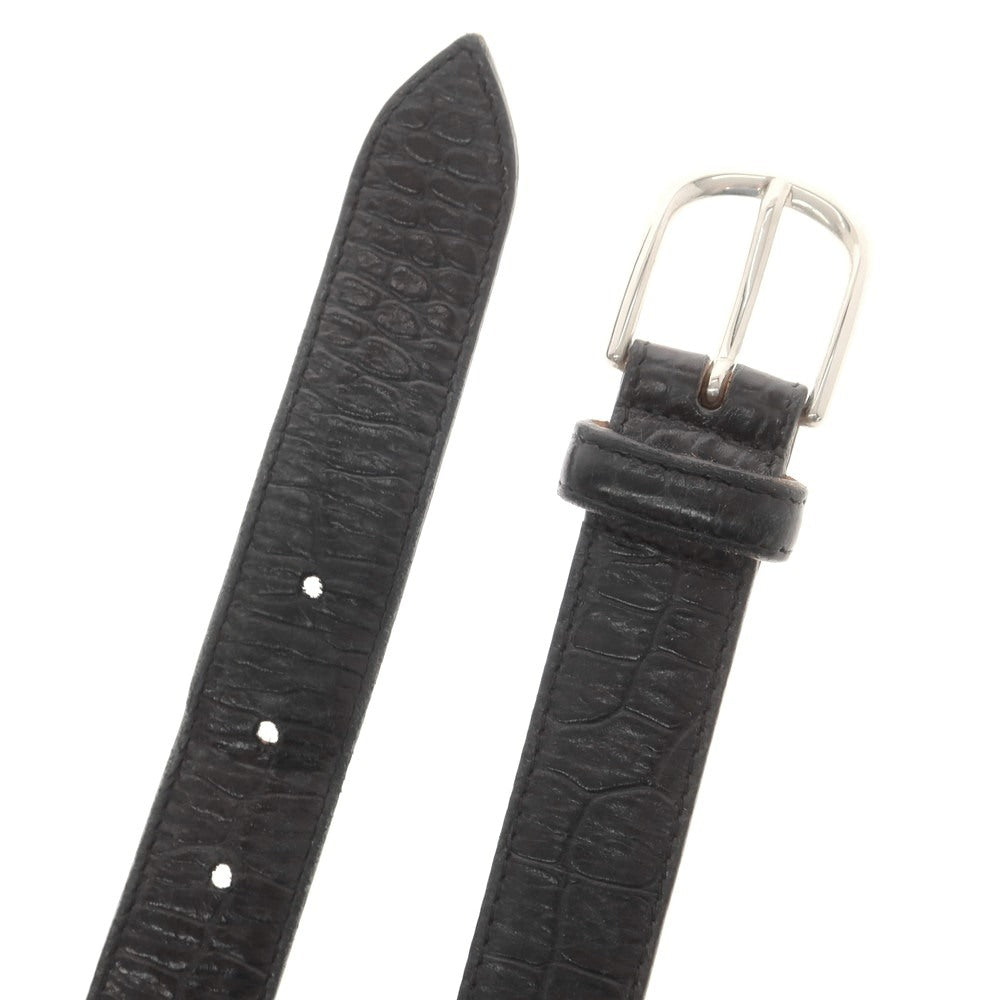 【中古】サドラーズ Saddlers クロコ型押しレザー ベルト ブラック【 80 】【 状態ランクC 】【 メンズ 】
