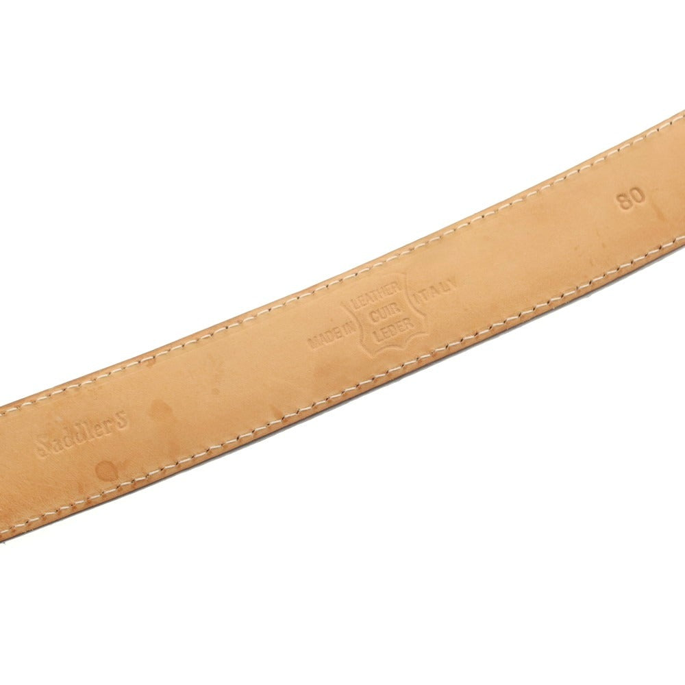 【中古】サドラーズ Saddlers クロコ型押しレザー ベルト ブラック【 80 】【 状態ランクC 】【 メンズ 】