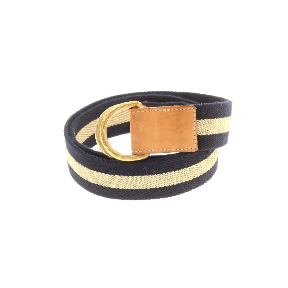 【中古】アンボワーズ AMBOISE ダブルリング リボンベルト ダークネイビーxゴールド【 85 】【 状態ランクB 】【 メンズ 】
