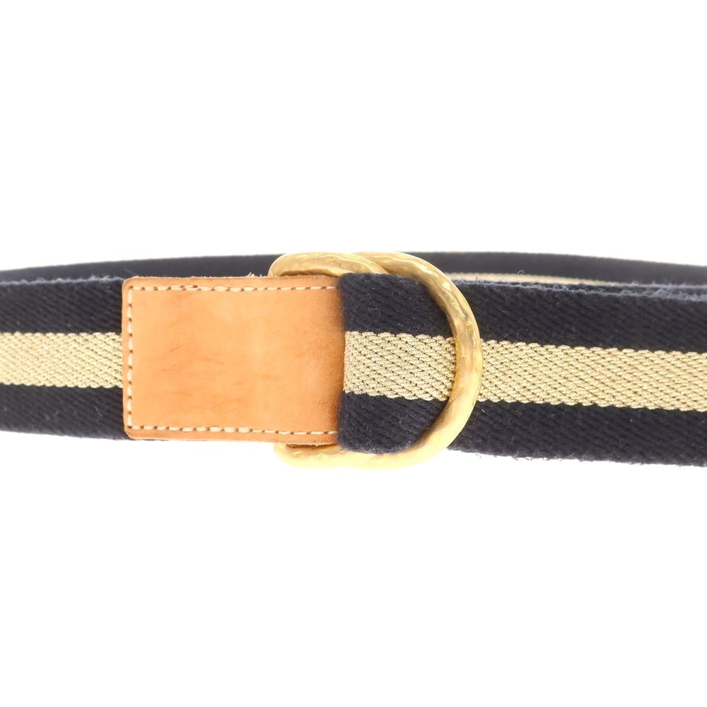 【中古】アンボワーズ AMBOISE ダブルリング リボンベルト ダークネイビーxゴールド【 85 】【 状態ランクB 】【 メンズ 】