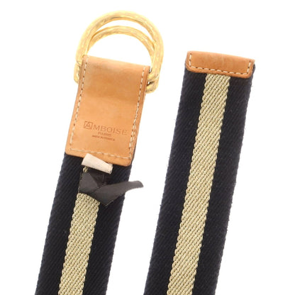 【中古】アンボワーズ AMBOISE ダブルリング リボンベルト ダークネイビーxゴールド【 85 】【 状態ランクB 】【 メンズ 】