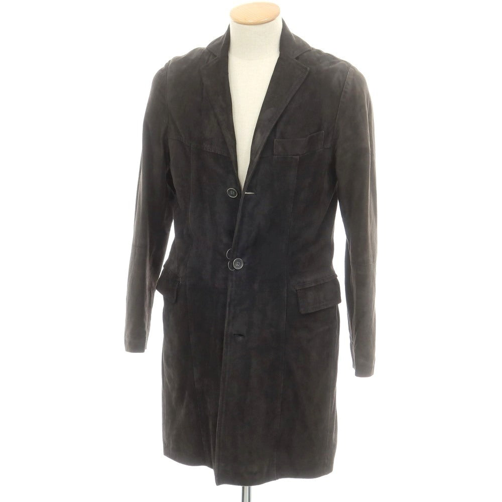 【中古】エンメティ EMMETI スエード系 中綿入り チェスターフィールドコート ブラック【 サイズ表記なし（S位） 】【 状態ランクC 】【 メンズ 】