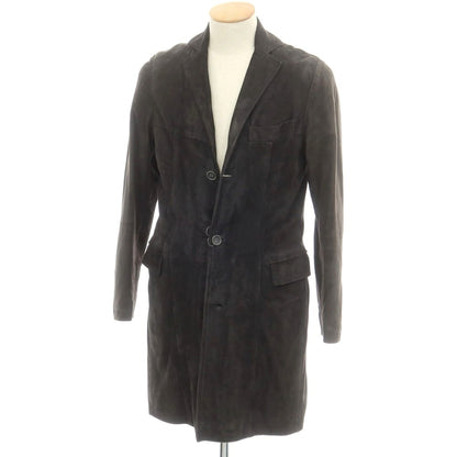 【中古】エンメティ EMMETI スエード系 中綿入り チェスターフィールドコート ブラック【 サイズ表記なし（S位） 】【 状態ランクC 】【 メンズ 】