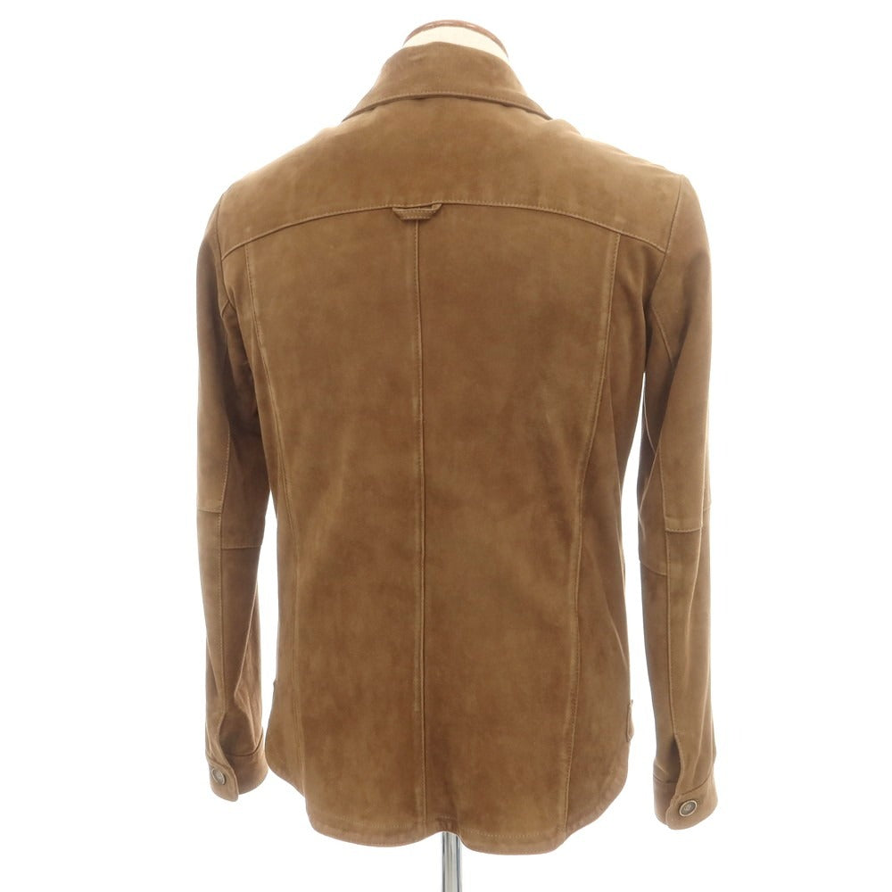 【中古】エンメティ EMMETI ゴートスキンスエード レザージャケット ブラウン【 46 】【 状態ランクC 】【 メンズ 】