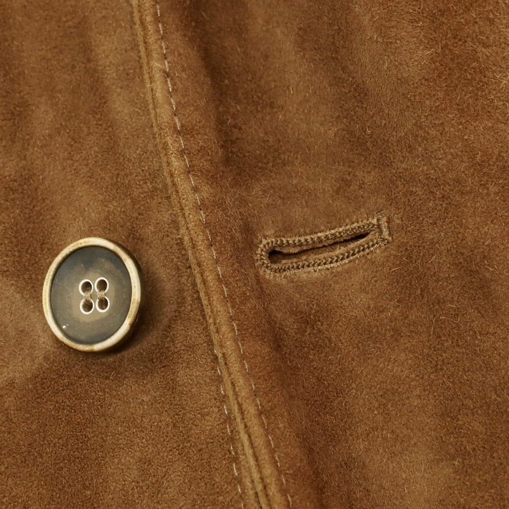 【中古】エンメティ EMMETI ゴートスキンスエード レザージャケット ブラウン【 46 】【 状態ランクC 】【 メンズ 】