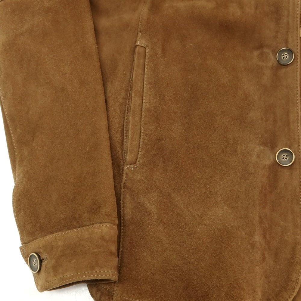 【中古】エンメティ EMMETI ゴートスキンスエード レザージャケット ブラウン【 46 】【 状態ランクC 】【 メンズ 】