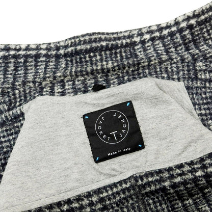 【中古】ティージャケット T-JACKET ポリエステルウールジャージー チェック カジュアルジャケット ネイビーxホワイト【 S 】【 状態ランクB 】【 メンズ 】