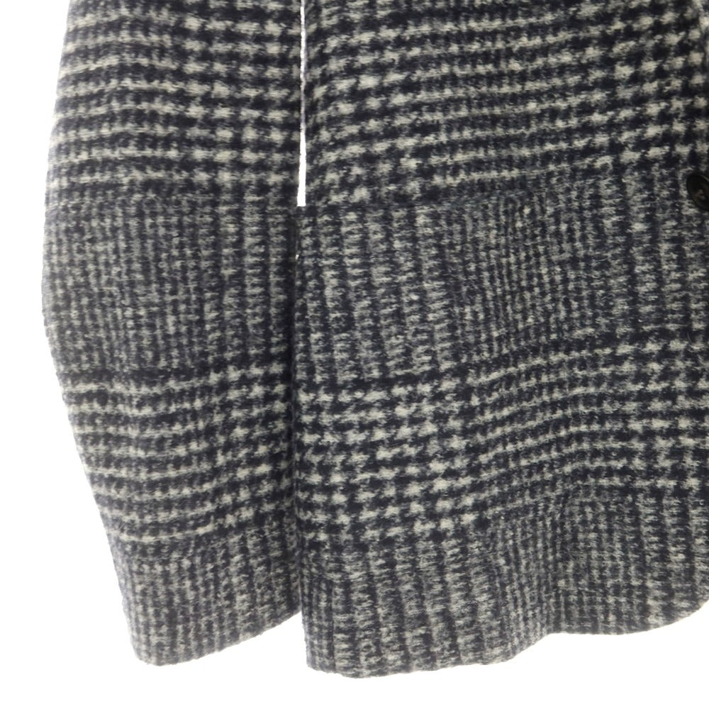 【中古】ティージャケット T-JACKET ポリエステルウールジャージー チェック カジュアルジャケット ネイビーxホワイト【 S 】【 状態ランクB 】【 メンズ 】