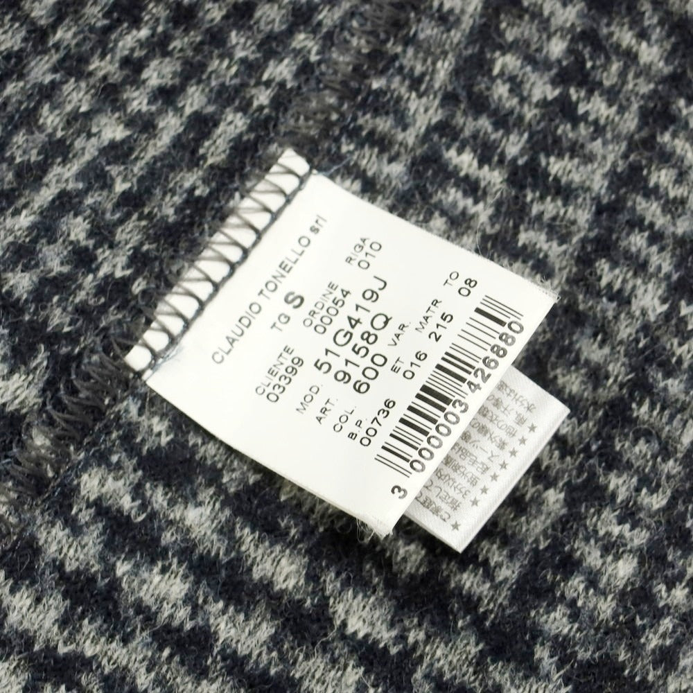 【中古】ティージャケット T-JACKET ポリエステルウールジャージー チェック カジュアルジャケット ネイビーxホワイト【 サイズS 】【 状態ランクB 】【 メンズ 】 [BPD]