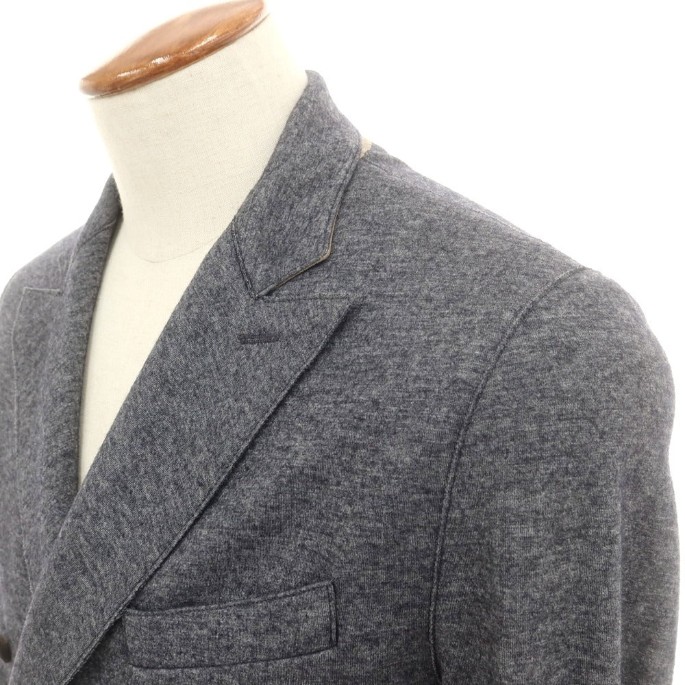 【中古】イレブンティ eleventy レーヨンウール ダブル カジュアルジャケット グレー【 46 】【 状態ランクC 】【 メンズ 】