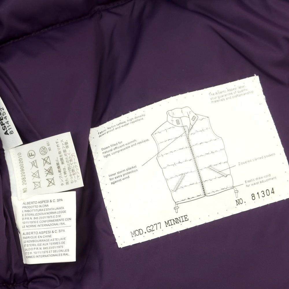 【中古】アスペジ ASPESI ナイロン ダウンベスト パープル【 XS 】【 状態ランクC 】【 メンズ 】