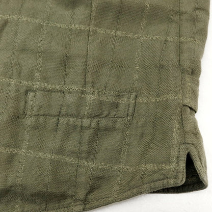 【中古】ラルディーニ LARDINI リネン系 チェック カジュアル系ジレ ベスト オリーブ【サイズ表記なし（S位）】【 状態ランクC 】【 メンズ 】
