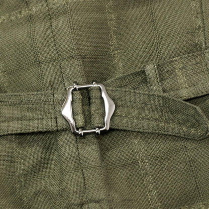 【中古】ラルディーニ LARDINI リネン系 チェック カジュアル系ジレ ベスト オリーブ【サイズ表記なし（S位）】【 状態ランクC 】【 メンズ 】