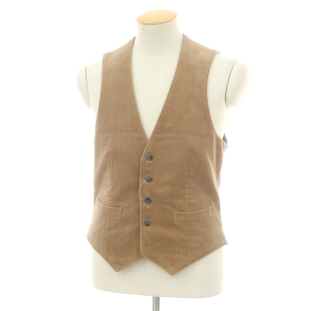 【中古】ブリッラ ペル イル グスト Brilla per il gusto コーデュロイ カジュアル系ジレ ベスト ライトブラウン【 Ｓ 】【 状態ランクB 】【 メンズ 】