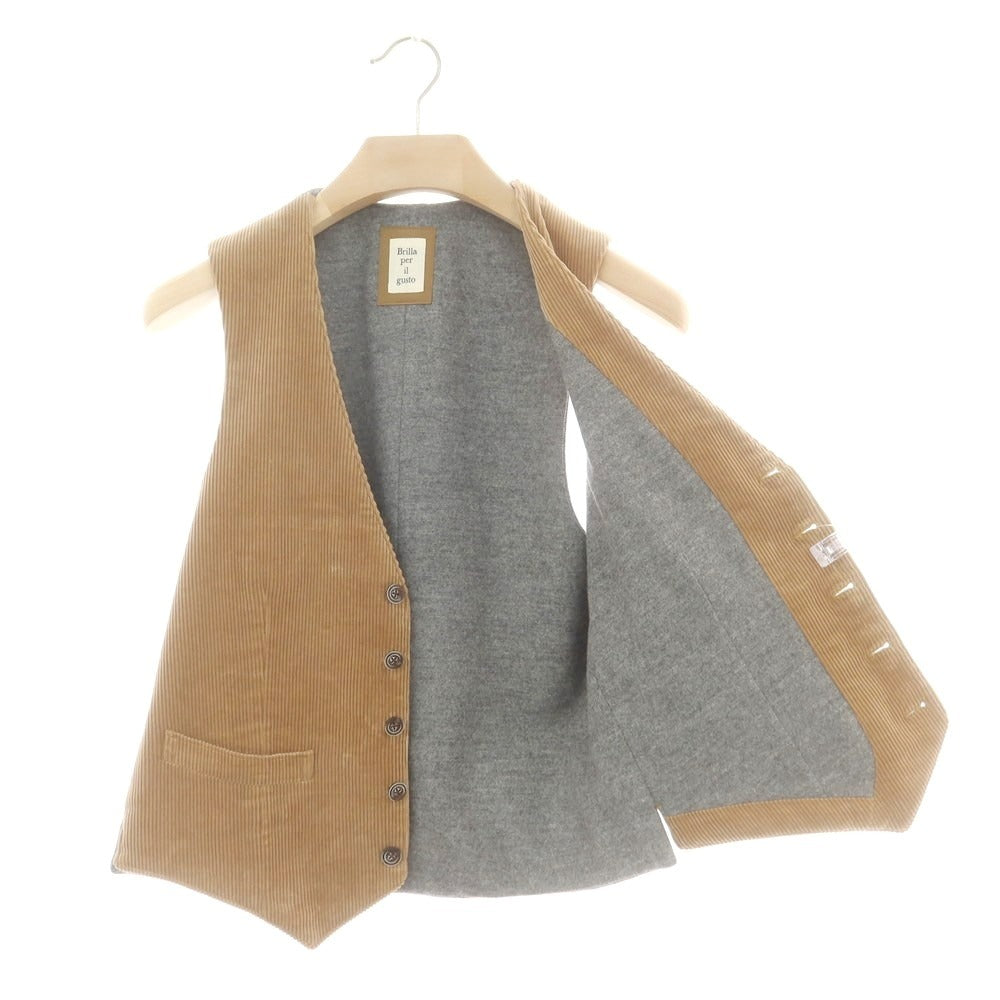 【中古】ブリッラ ペル イル グスト Brilla per il gusto コーデュロイ カジュアル系ジレ ベスト ライトブラウン【 Ｓ 】【 状態ランクB 】【 メンズ 】