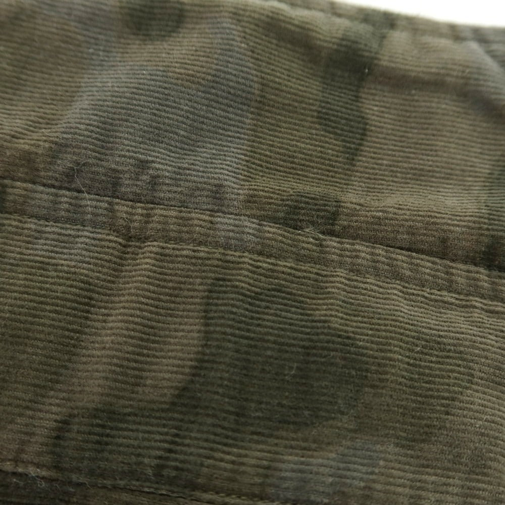 【中古】ジャンネット giannetto 細畝コーデュロイ カモフラ ホリゾンタルカラー カジュアルシャツ グリーン【 Ｓ 】【 状態ランクC 】【 メンズ 】