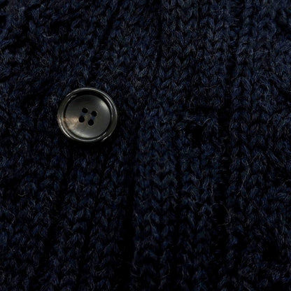 【中古】ロベルトコリーナ ROBERTO COLLINA ウール ケーブル編み ショールカラーカーディガン ネイビー【 46 】【 状態ランクB 】【 メンズ 】