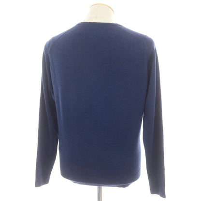 【中古】ジョンスメドレー JOHN SMEDLEY ハイゲージウール プルオーバーニット ライトネイビー【 M 】【 状態ランクC 】【 メンズ 】