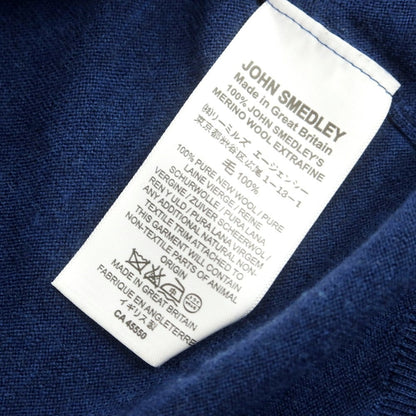 【中古】ジョンスメドレー JOHN SMEDLEY ハイゲージウール プルオーバーニット ライトネイビー【 M 】【 状態ランクC 】【 メンズ 】