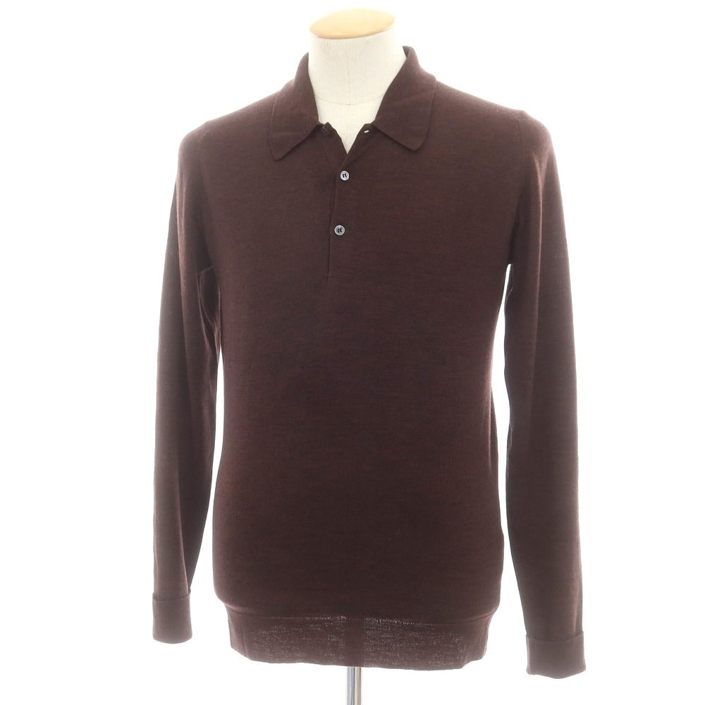 【中古】ジョンスメドレー JOHN SMEDLEY ハイゲージウール ポロニット ブラウン【 XS 】【 状態ランクC 】【 メンズ 】