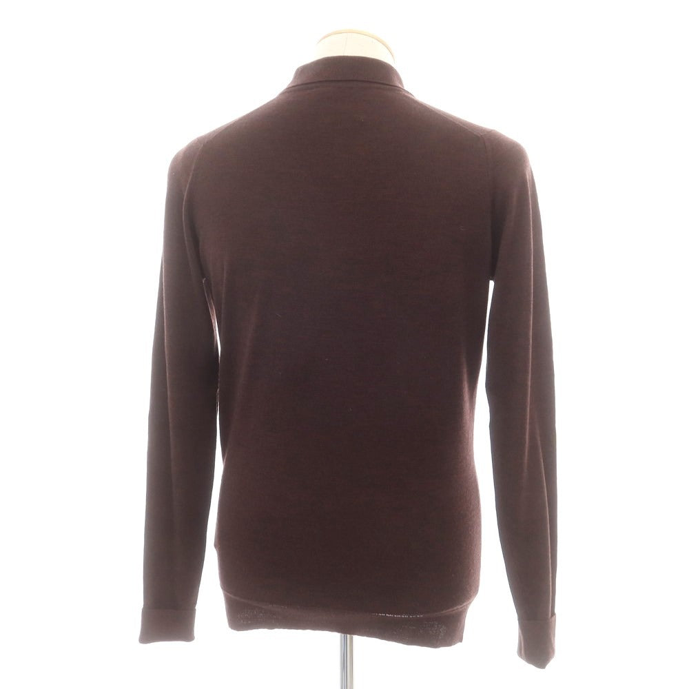 【中古】ジョンスメドレー JOHN SMEDLEY ハイゲージウール ポロニット ブラウン【 XS 】【 状態ランクC 】【 メンズ 】