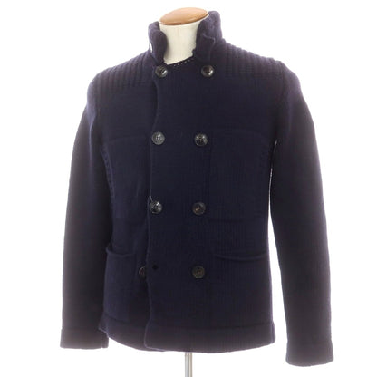 【中古】ロベルトコリーナ ROBERTO COLLINA ミドルゲージウール カーディガン ネイビー【 48 】【 状態ランクC 】【 メンズ 】