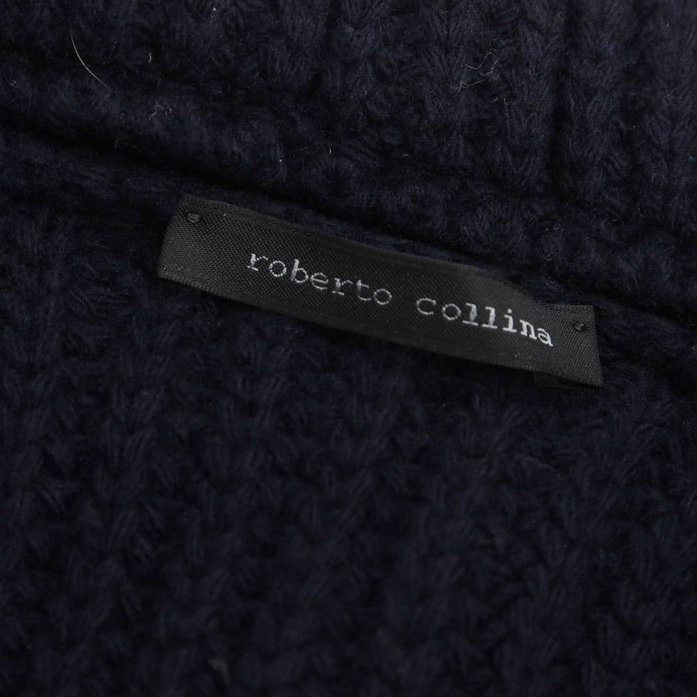 【中古】ロベルトコリーナ ROBERTO COLLINA ミドルゲージウール カーディガン ネイビー【 48 】【 状態ランクC 】【 メンズ 】
