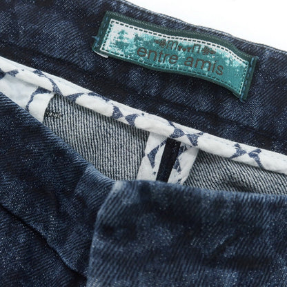 【中古】アントレアミ ENTRE AMIS ストレッチコットン ハウンドトゥース ジーンズ デニムパンツ ネイビー【 30 】【 状態ランクC 】【 メンズ 】