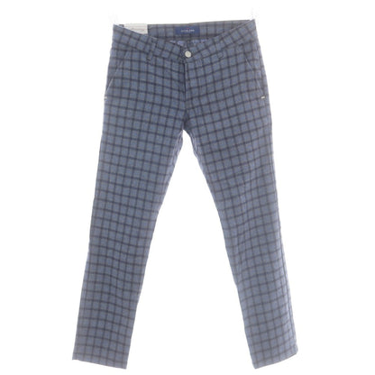 【中古】アントレアミ ENTRE AMIS ストレッチ ウールナイロン チェック カジュアルスラックスパンツ グレーxネイビー×ライトブルー【 31 】【 状態ランクB 】【 メンズ 】