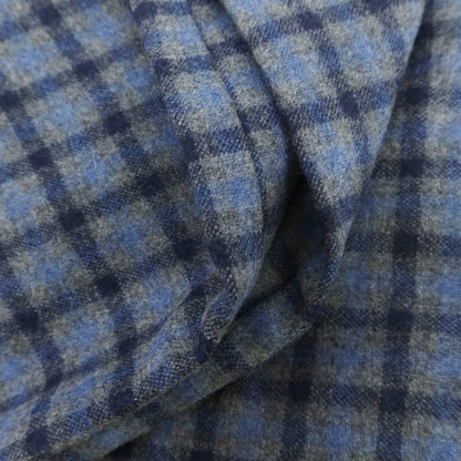 【中古】アントレアミ ENTRE AMIS ストレッチ ウールナイロン チェック カジュアルスラックスパンツ グレーxネイビー×ライトブルー【 31 】【 状態ランクB 】【 メンズ 】