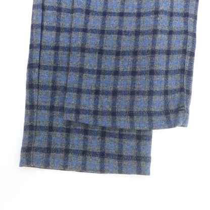 【中古】アントレアミ ENTRE AMIS ストレッチ ウールナイロン チェック カジュアルスラックスパンツ グレーxネイビー×ライトブルー【 31 】【 状態ランクB 】【 メンズ 】