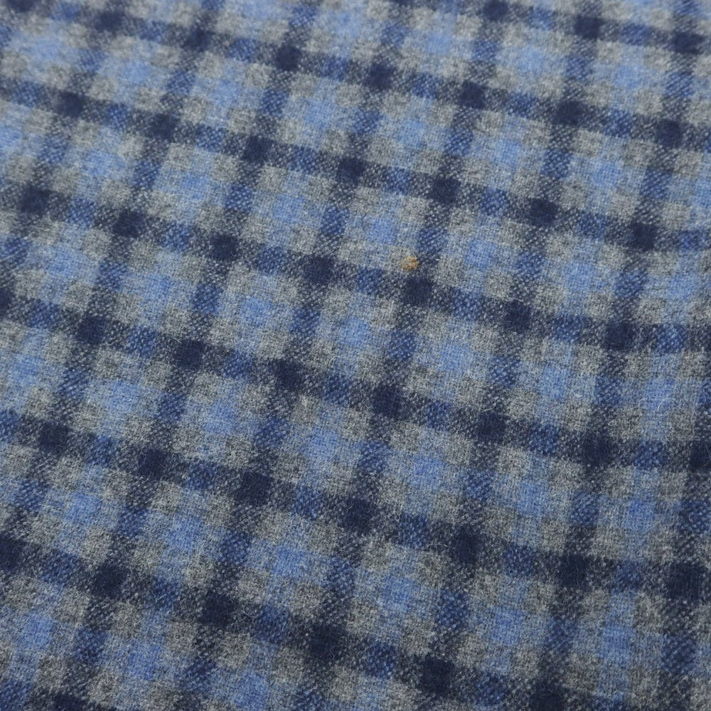 【中古】アントレアミ ENTRE AMIS ストレッチ ウールナイロン チェック カジュアルスラックスパンツ グレーxネイビー×ライトブルー【 31 】【 状態ランクB 】【 メンズ 】