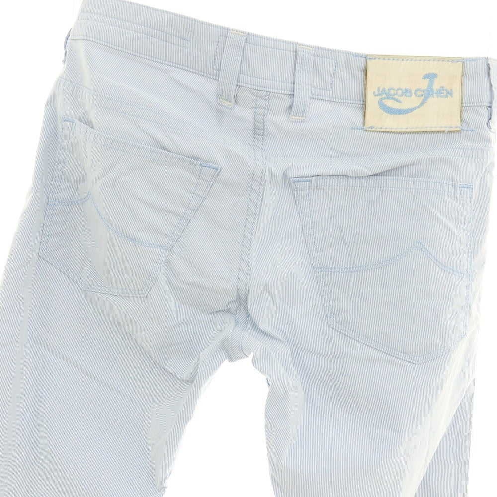 【中古】ヤコブコーエン JACOB COHEN J613 COMFORT ストレッチ コットン ストライプ 5ポケットパンツ ブルーxホワイト【サイズ30】【 状態ランクC 】【 メンズ 】