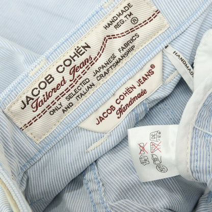 【中古】ヤコブコーエン JACOB COHEN J613 COMFORT ストレッチ コットン ストライプ 5ポケットパンツ ブルーxホワイト【サイズ30】【 状態ランクC 】【 メンズ 】
