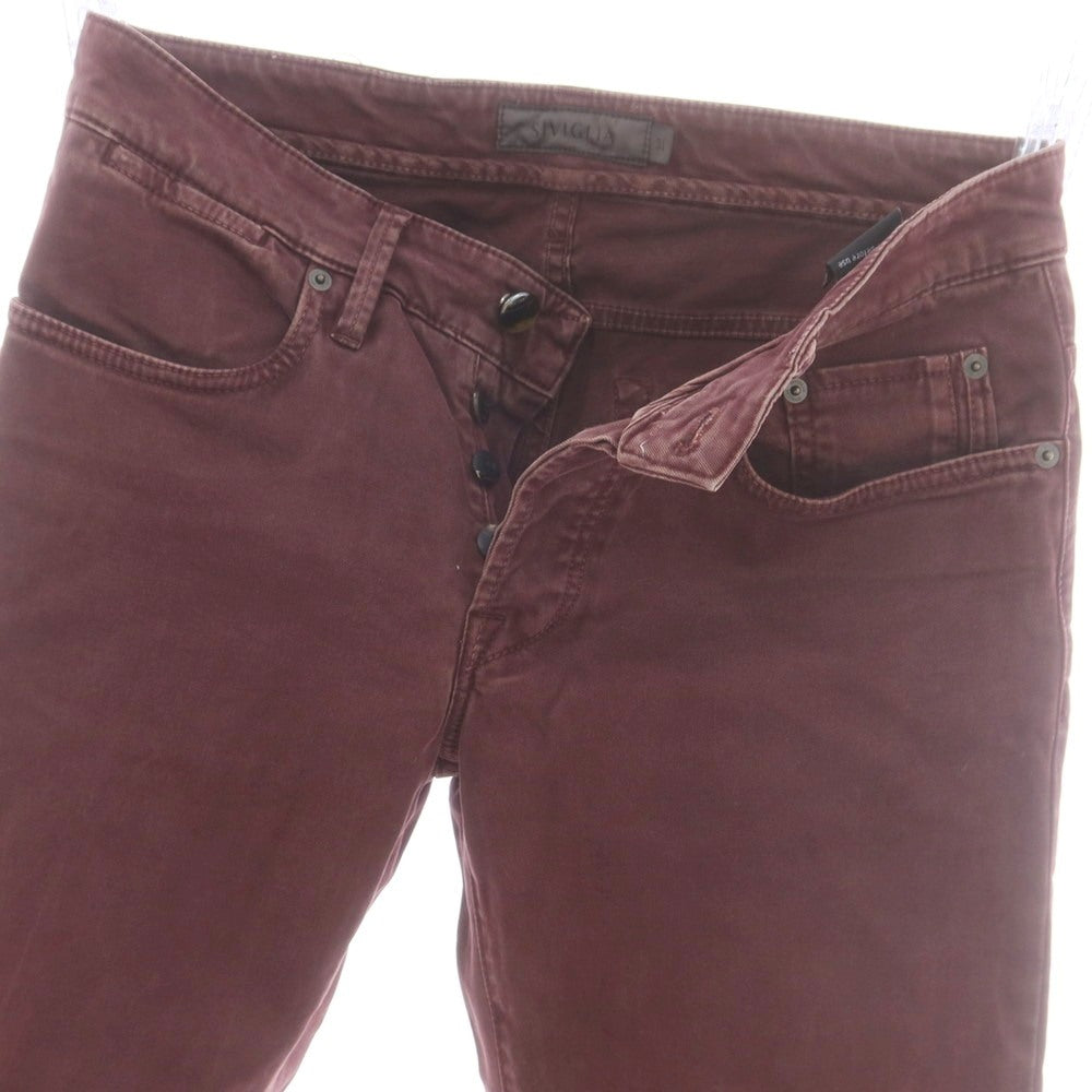 【中古】シビリア SIVIGLIA ストレッチコットン 5ポケットパンツ ワイン【 31 】【 状態ランクC 】【 メンズ 】