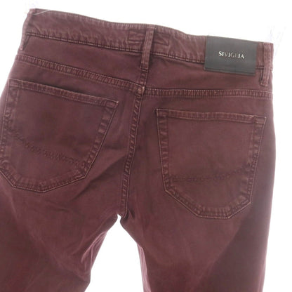【中古】シビリア SIVIGLIA ストレッチコットン 5ポケットパンツ ワイン【 31 】【 状態ランクC 】【 メンズ 】