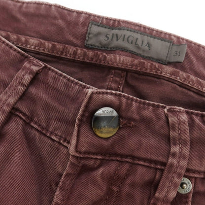 【中古】シビリア SIVIGLIA ストレッチコットン 5ポケットパンツ ワイン【 31 】【 状態ランクC 】【 メンズ 】