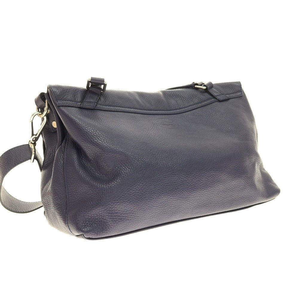 【中古】ザネラート ZANELLATO POSTINA 50’S レザー ショルダーバッグ ネイビー【 状態ランクB 】【 メンズ 】