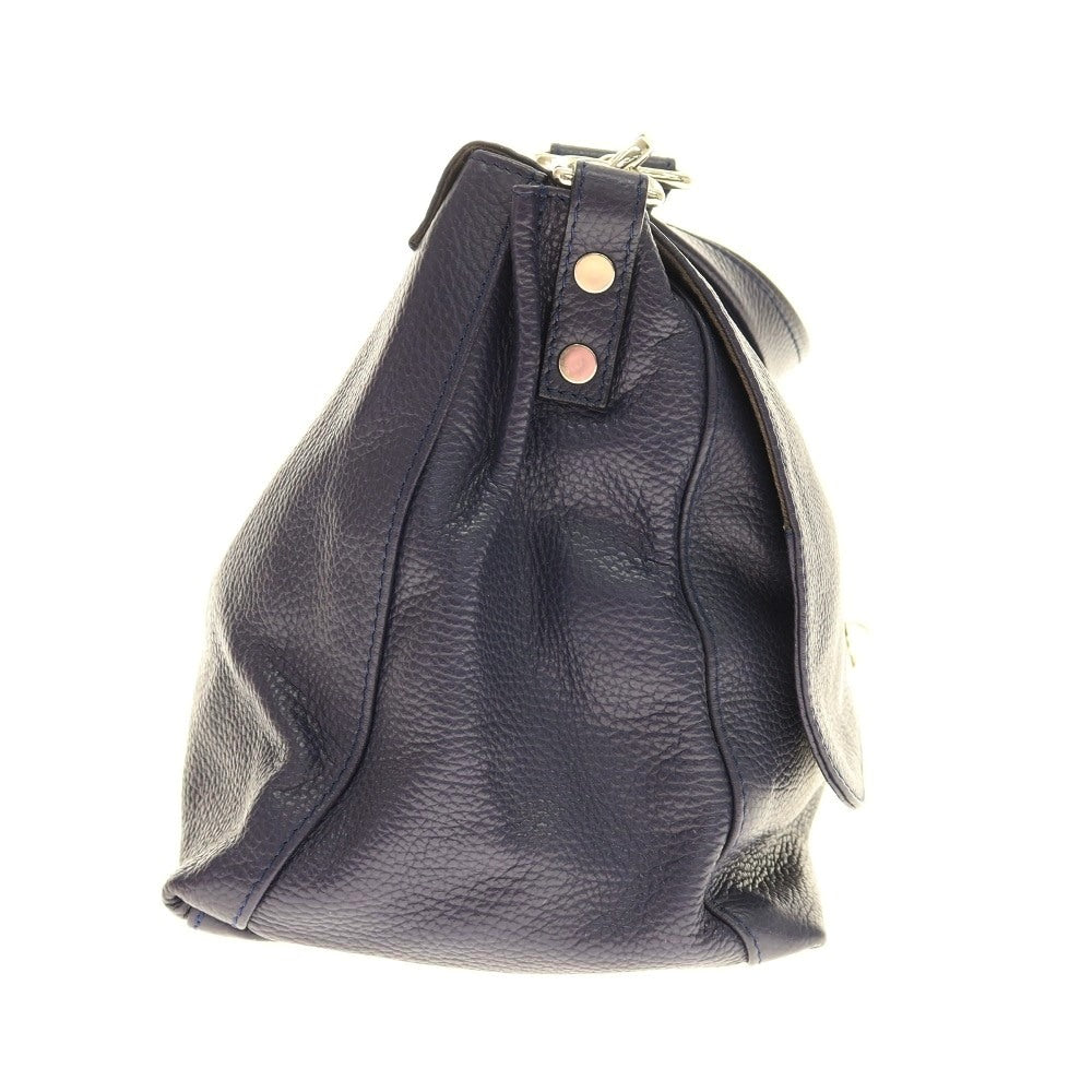 【中古】ザネラート ZANELLATO POSTINA 50’S レザー ショルダーバッグ ネイビー【 状態ランクB 】【 メンズ 】