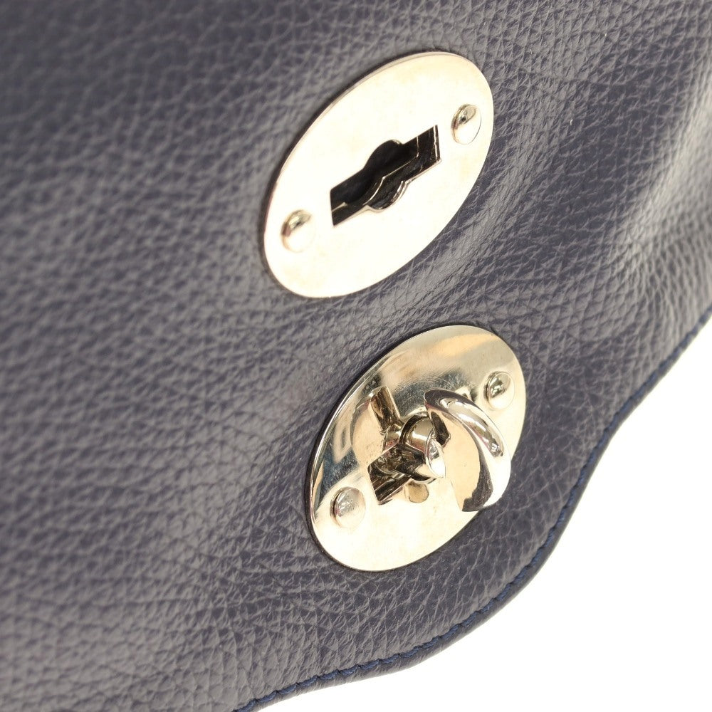 【中古】ザネラート ZANELLATO POSTINA 50’S レザー ショルダーバッグ ネイビー【 状態ランクB 】【 メンズ 】