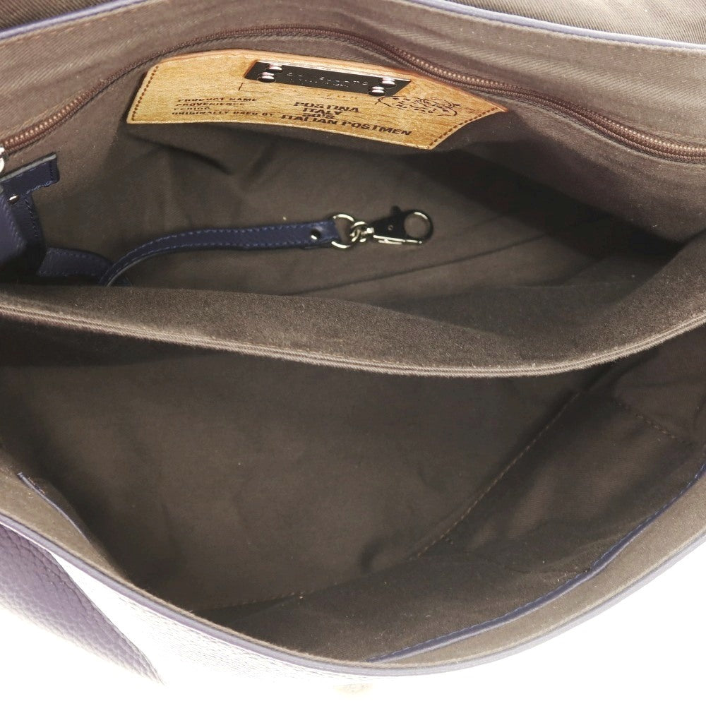 【中古】ザネラート ZANELLATO POSTINA 50’S レザー ショルダーバッグ ネイビー【 状態ランクB 】【 メンズ 】