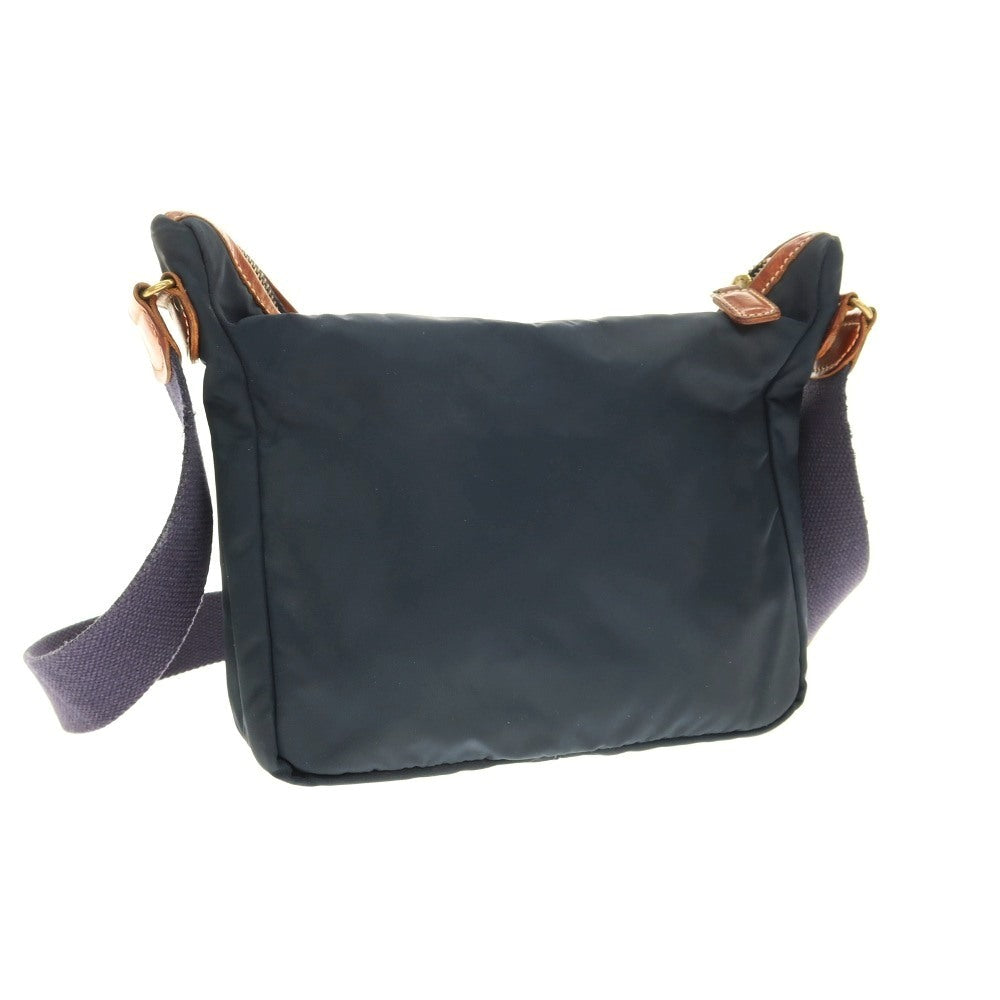 【中古】フェリージ Felisi 04-35 ナイロン×レザー ショルダーバッグ ネイビーxブラウン【 状態ランクC 】【 ユニセックス 】