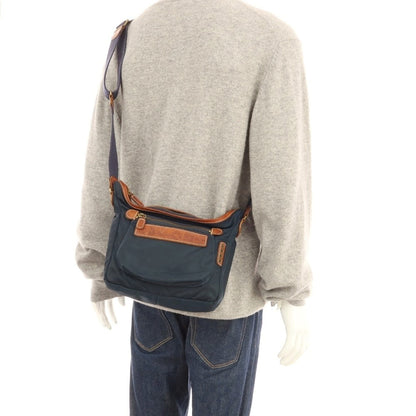 【中古】フェリージ Felisi 04-35 ナイロン×レザー ショルダーバッグ ネイビーxブラウン【 状態ランクC 】【 ユニセックス 】