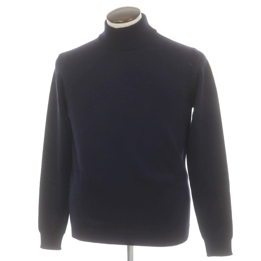 【中古】ロベルトコリーナ ROBERTO COLLINA ウール ハイネック プルオーバーニット ネイビー【 50 】【 状態ランクA 】【 メンズ 】