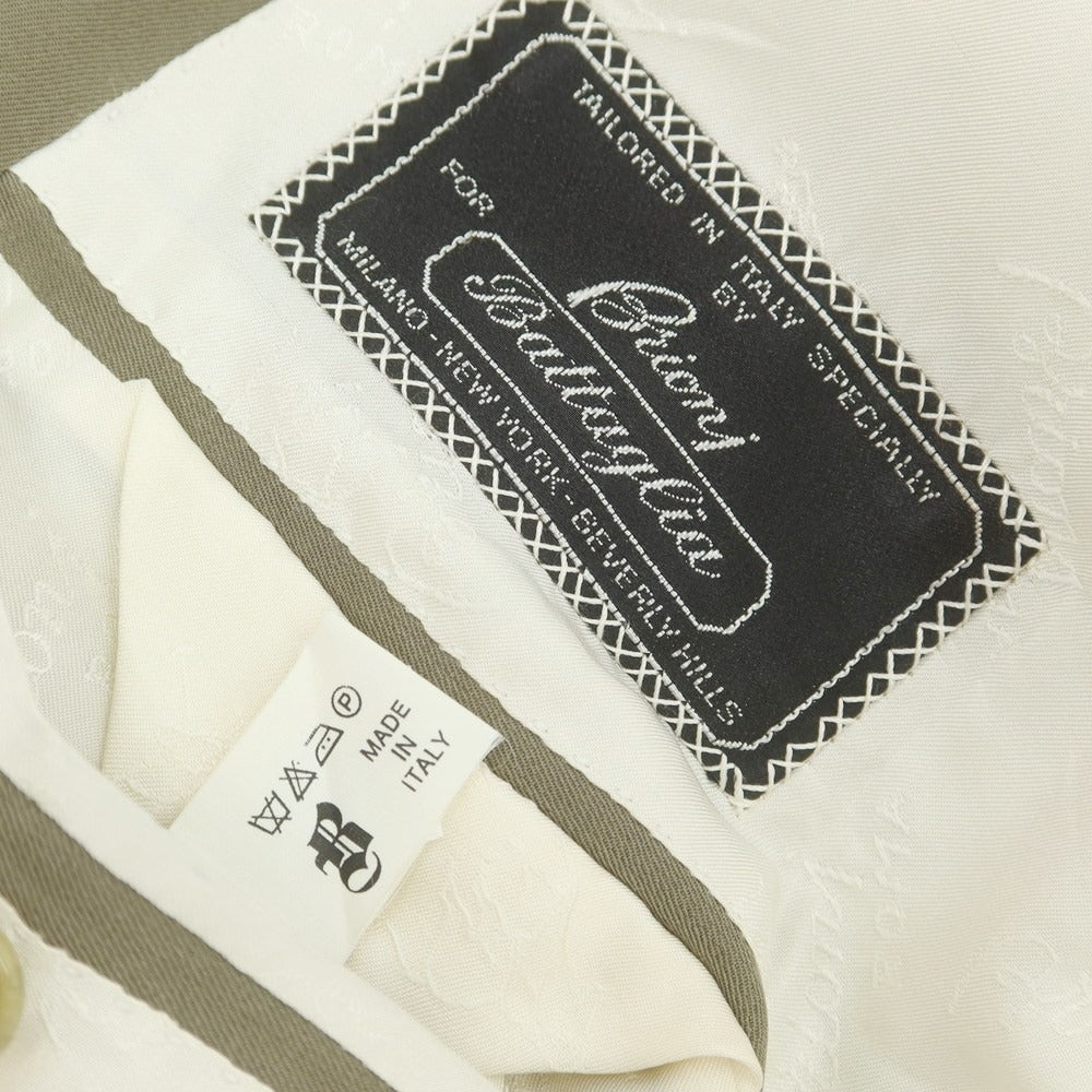 【中古】ブリオーニ Brioni シルク 2つボタンスーツ カーキ【 サイズ50 】【 状態ランクC 】【 メンズ 】 [BPD]