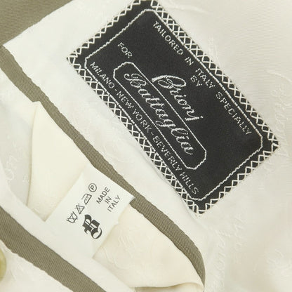【中古】ブリオーニ Brioni シルク 2つボタンスーツ カーキ【 50 】【 状態ランクC 】【 メンズ 】