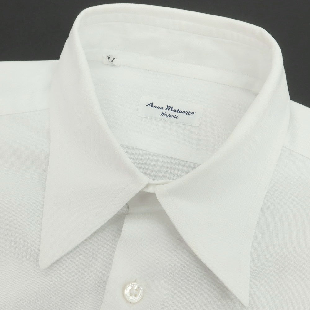 【中古】アンナ マトッツォ Anna Matuozzo コットン ロングポイントカラー ドレスシャツ ホワイト【 41 】【 状態ランクB 】【 メンズ 】