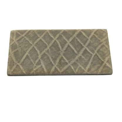 【中古】ヴァレクストラ バレクストラ Valextra エレファントレザー 長財布 グリーン系【 状態ランクC 】【 メンズ 】