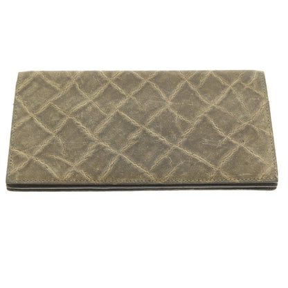 【中古】ヴァレクストラ バレクストラ Valextra エレファントレザー 長財布 グリーン系【 状態ランクC 】【 メンズ 】